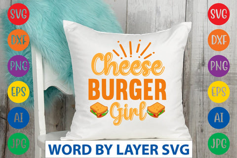Cheese Burger Girl SVG Design SVG Rafiqul20606 
