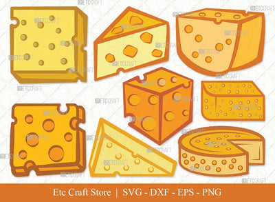 Cheese Clipart SVG Cut File | Cheese Slice Svg | Fast Food Svg | Cheesy Svg | Cheese Bundle | Eps | Dxf | Png SVG ETC Craft 
