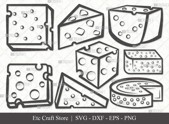 Cheese Outline SVG Cut File | Cheese Slice Svg | Fast Food Svg | Cheesy Svg | Cheese Bundle | Eps | Dxf | Png SVG ETC Craft 