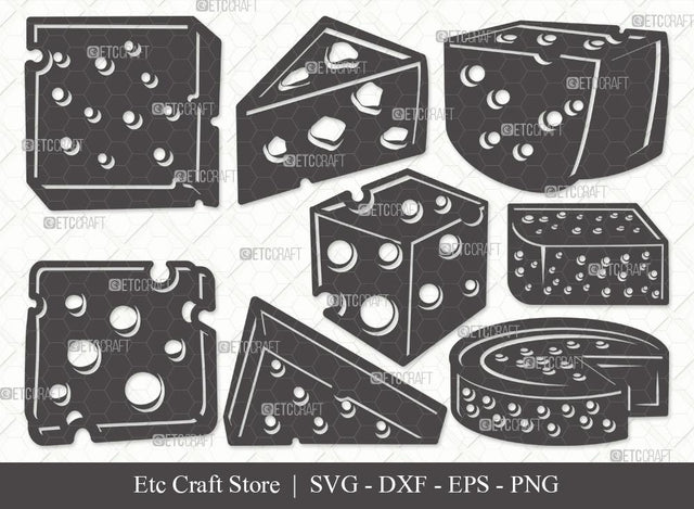 Cheese Silhouette SVG Cut File | Cheese Slice Svg | Fast Food Svg | Cheesy Svg | Cheese Bundle | Eps | Dxf | Png SVG ETC Craft 