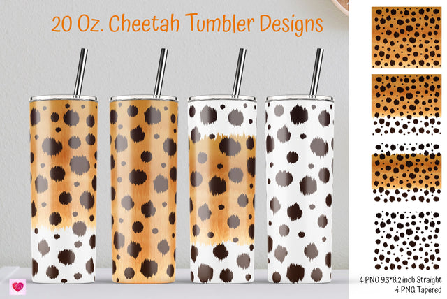 Cheetah 20 Oz Skinny Tumbler Sublimation. Animal Tumbler Wrap PNG Sublimation Kseniia designer 