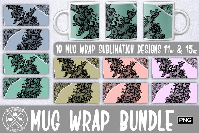 Cheetah and Lace Mug wrap sublimation Sublimation Last Frontier Design Co. 