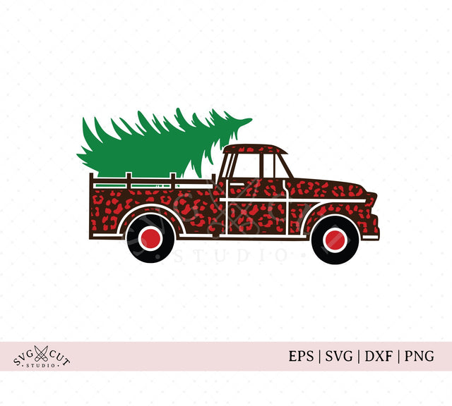 Cheetah Christmas Truck SVG Files SVG SVG Cut Studio 