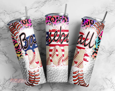 Cheetah Leopard Softball Mom, 20oz Skinny Sublimation Tumbler Waterslide Straight/Tapered Designs Softball Tumbler PNG Sublimation CaldwellArt 