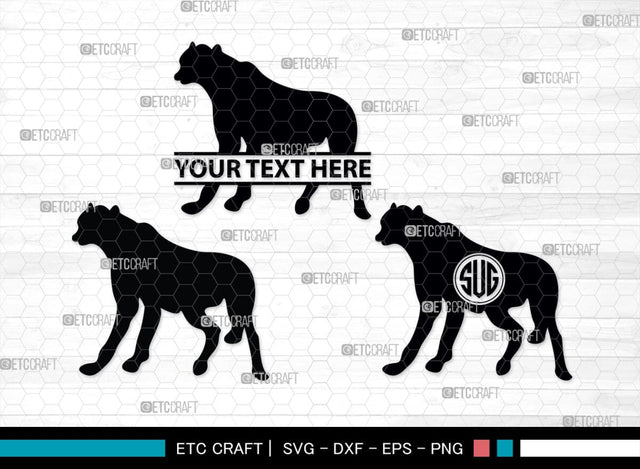 Cheetah Monogram, Cheetah Silhouette, Cheetah SVG, Leopard Svg, Cougar Svg, Panther Cougar Svg, SB00236 SVG ETC Craft 