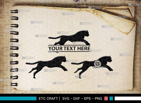 Cheetah Monogram, Cheetah Silhouette, Cheetah SVG, Leopard Svg, Cougar Svg, Panther Cougar Svg, SB00236 SVG ETC Craft 