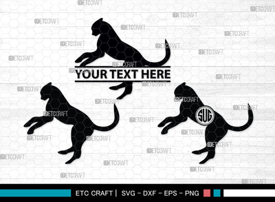 Cheetah Monogram, Cheetah Silhouette, Cheetah SVG, Leopard Svg, Cougar Svg, Panther Cougar Svg, SB00236 SVG ETC Craft 