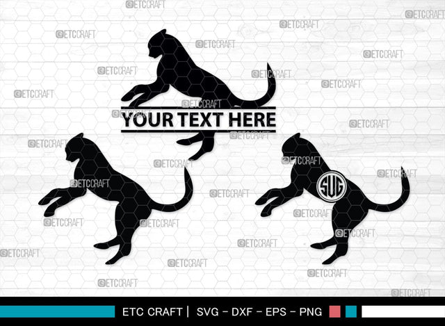 Cheetah Monogram, Cheetah Silhouette, Cheetah SVG, Leopard Svg, Cougar Svg, Panther Cougar Svg, SB00236 SVG ETC Craft 