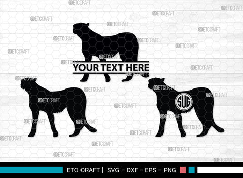 Cheetah Monogram, Cheetah Silhouette, Cheetah SVG, Leopard Svg, Cougar Svg, Panther Cougar Svg, SB00236 SVG ETC Craft 
