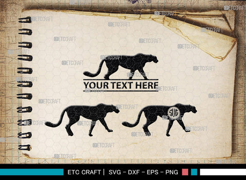 Cheetah Monogram, Cheetah Silhouette, Cheetah SVG, Leopard Svg, Cougar Svg, Panther Cougar Svg, SB00236 SVG ETC Craft 
