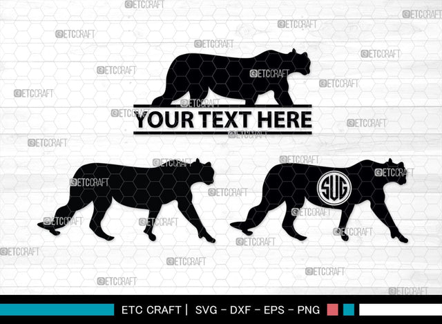 Cheetah Monogram, Cheetah Silhouette, Cheetah SVG, Leopard Svg, Cougar Svg, Panther Cougar Svg, SB00236 SVG ETC Craft 