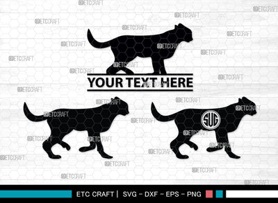 Cheetah Monogram, Cheetah Silhouette, Cheetah SVG, Leopard Svg, Cougar Svg, Panther Cougar Svg, SB00236 SVG ETC Craft 