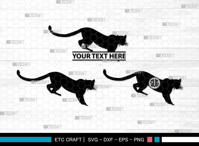 Cheetah Monogram, Cheetah Silhouette, Cheetah SVG, Leopard Svg, Cougar Svg, Panther Cougar Svg, SB00236 SVG ETC Craft 