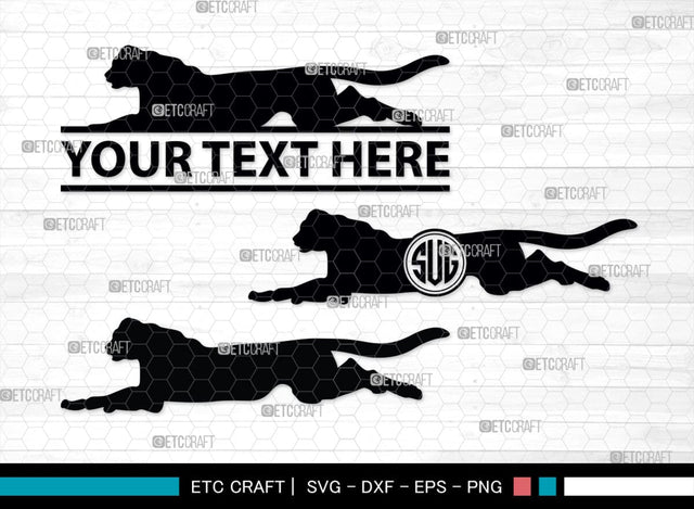 Cheetah Monogram, Cheetah Silhouette, Cheetah SVG, Leopard Svg, Cougar Svg, Panther Cougar Svg, SB00236 SVG ETC Craft 