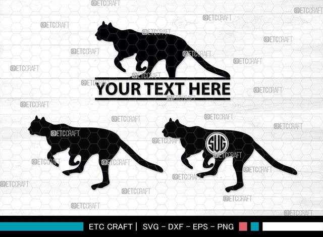 Cheetah Monogram, Cheetah Silhouette, Cheetah SVG, Leopard Svg, Cougar Svg, Panther Cougar Svg, SB00236 SVG ETC Craft 