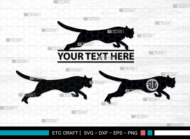 Cheetah Monogram, Cheetah Silhouette, Cheetah SVG, Leopard Svg, Cougar Svg, Panther Cougar Svg, SB00236 SVG ETC Craft 