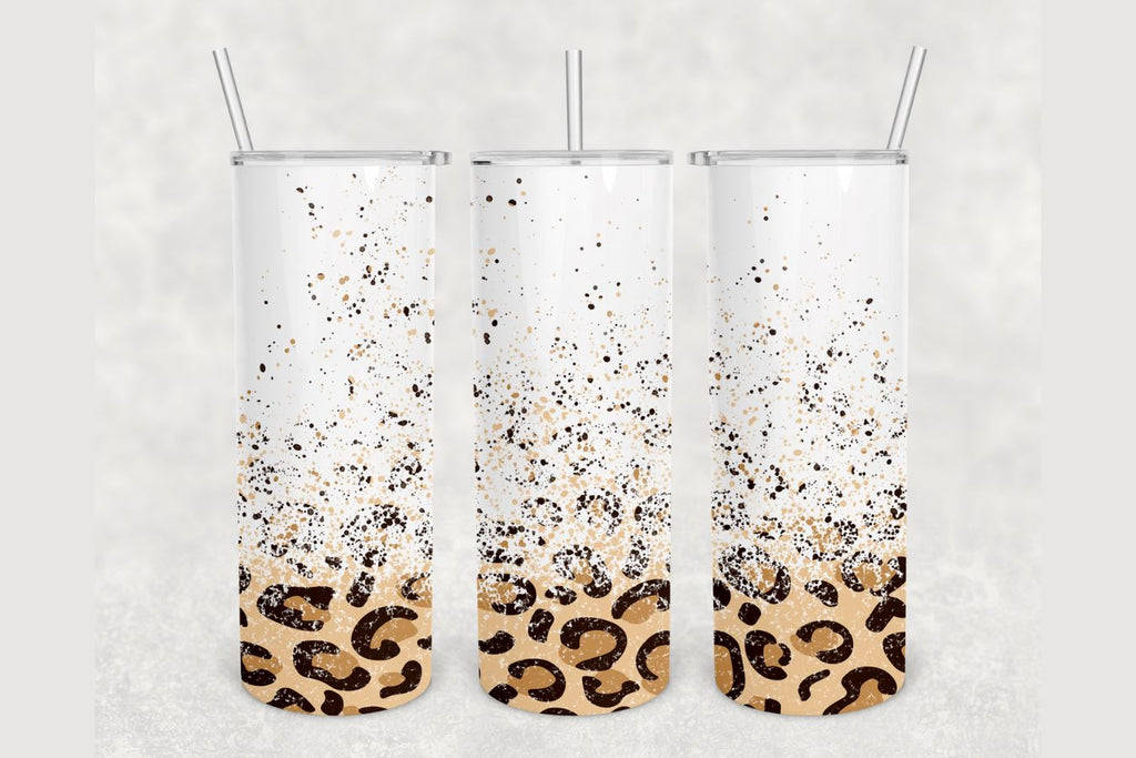 Cheetah Print Bleached Spots Tumbler sublimation design 20 oz skinny ...