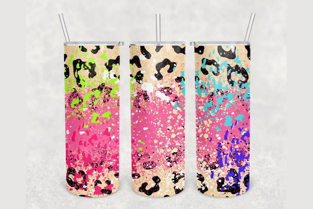 Cheetah Print Power Wash Tumbler sublimation design 20 oz skinny tumbler wrap Sublimation BambinaCreations 
