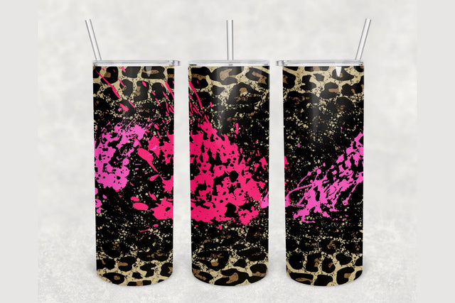 Cheetah Print Power Wash Tumbler sublimation design 20 oz skinny tumbler wrap Sublimation BambinaCreations 