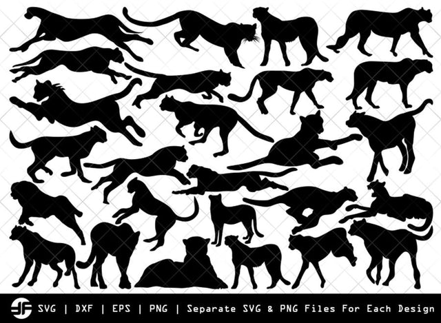 Cheetah SVG | Animal SVG | Silhouette Bundle | Cut File SVG ETC Craft 