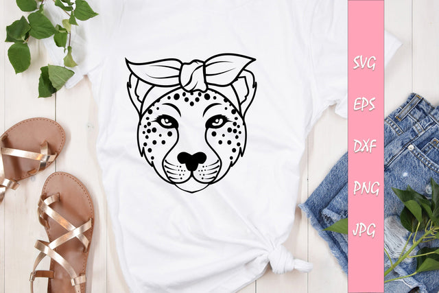 Cheetah With Bandana SVG Cut File SVG Sintegra 