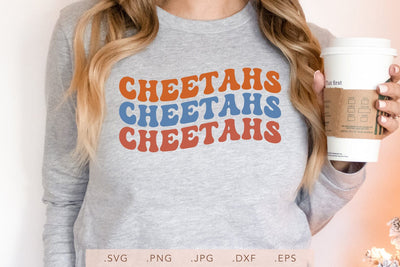 Cheetahs Groovy Vintage Wavy Design SVG DXF JPG PNG EPS | School Team Spirit | Team Shirt Sublimation SVG Nanda Bayu 