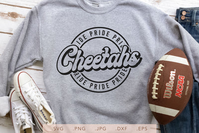 Cheetahs Pride Round Vintage SVG DXF JPG PNG EPS | School Team Spirit | Team Shirt Sublimation SVG Nanda Bayu 