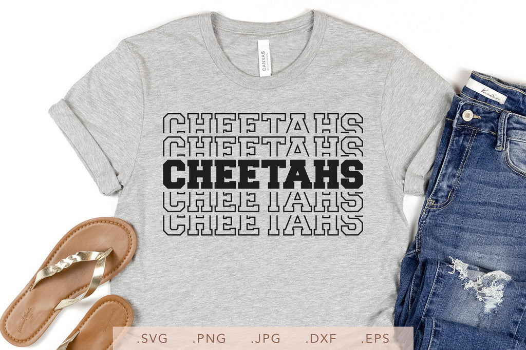 Cheetahs Stacked SVG DXF JPG PNG EPS | School Team Spirit | Team Shirt ...