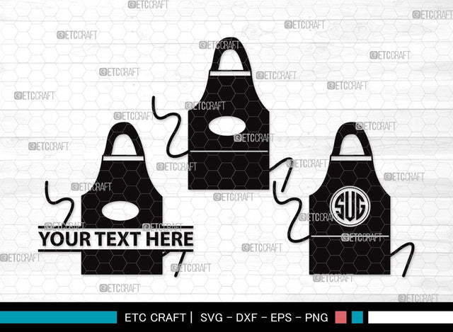 Chef Apron Monogram SVG | Barbecue Svg | Cooking Svg | Chef Svg | Chef Dress Svg | Grilling Svg | Kitchen Svg | Chef Apron Clipart SVG ETC Craft 