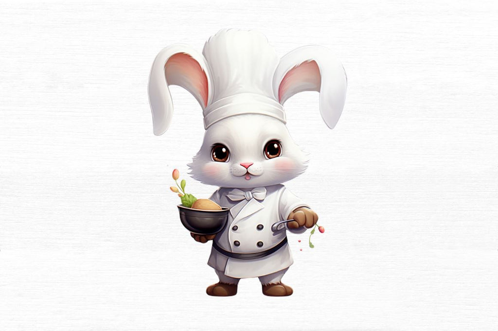 Chef Rabbit Logo Chef Bunny Cute Clipart - So Fontsy