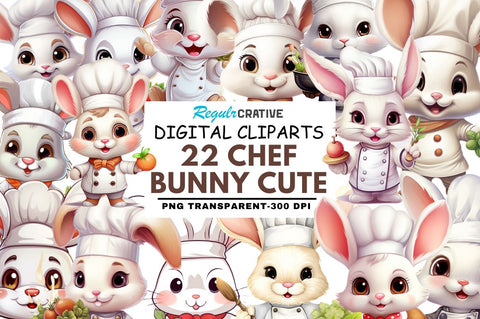 Chef Bunny Cute Clipart Sublimation Regulrcrative 