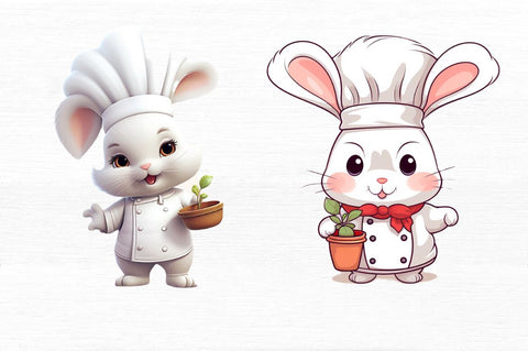 Chef Bunny Cute Clipart Sublimation Regulrcrative 