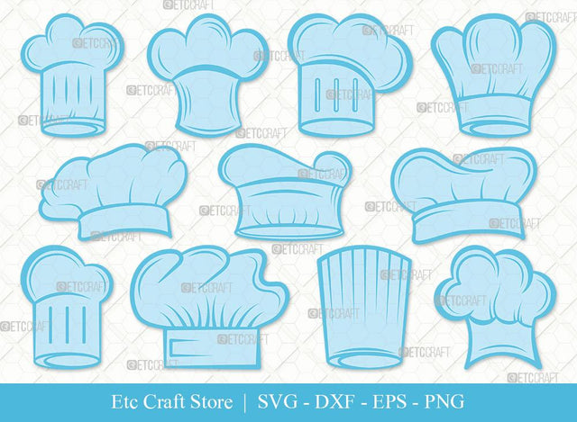Chef Hat Clipart SVG Cut File | Chef Svg | Cook Hat Svg | Koki Hat Svg | kitchen Svg | Eps | Dxf | Png | Bundle SVG ETC Craft 