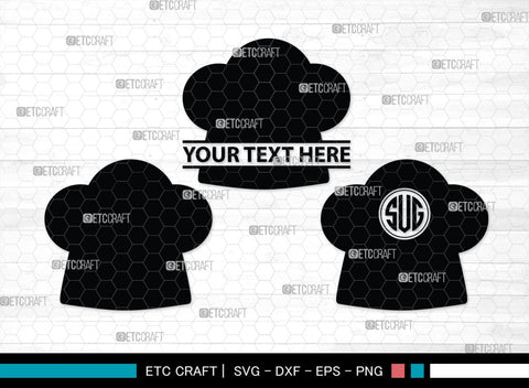 Chef Hat Monogram, Chef Hat Silhouette, Chef Hat SVG, Cook Hat Svg, Chef Cap Svg, Chefs Hat Svg, SB00166 SVG ETC Craft 