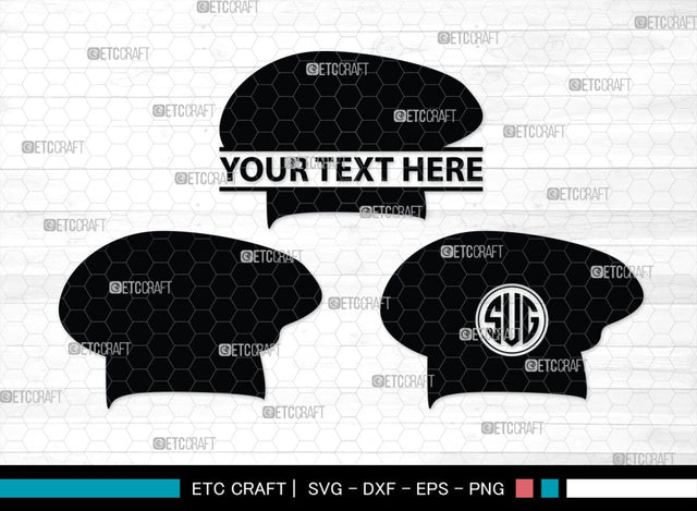 Chef Hat Monogram, Chef Hat Silhouette, Chef Hat SVG, Cook Hat Svg, Chef Cap Svg, Chefs Hat Svg, SB00166 SVG ETC Craft 