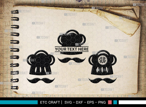 Chef Hat Monogram, Chef Hat Silhouette, Chef Hat SVG, Cook Hat Svg, Chef Cap Svg, Chefs Hat Svg, SB00166 SVG ETC Craft 