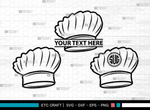 Chef Hat Monogram, Chef Hat Silhouette, Chef Hat SVG, Cook Hat Svg, Chef Cap Svg, Chefs Hat Svg, SB00166 SVG ETC Craft 