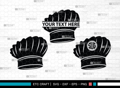 Chef Hat Monogram, Chef Hat Silhouette, Chef Hat SVG, Cook Hat Svg, Chef Cap Svg, Chefs Hat Svg, SB00166 SVG ETC Craft 