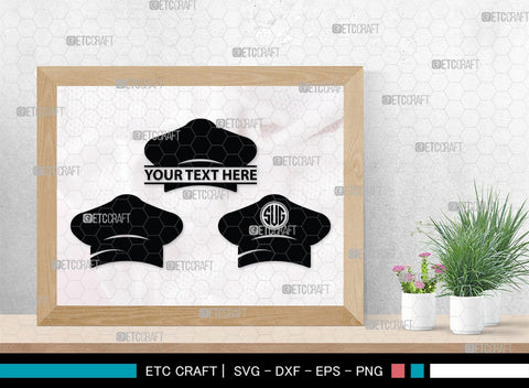 Chef Hat Monogram, Chef Hat Silhouette, Chef Hat SVG, Cook Hat Svg, Chef Cap Svg, Chefs Hat Svg, SB00166 SVG ETC Craft 