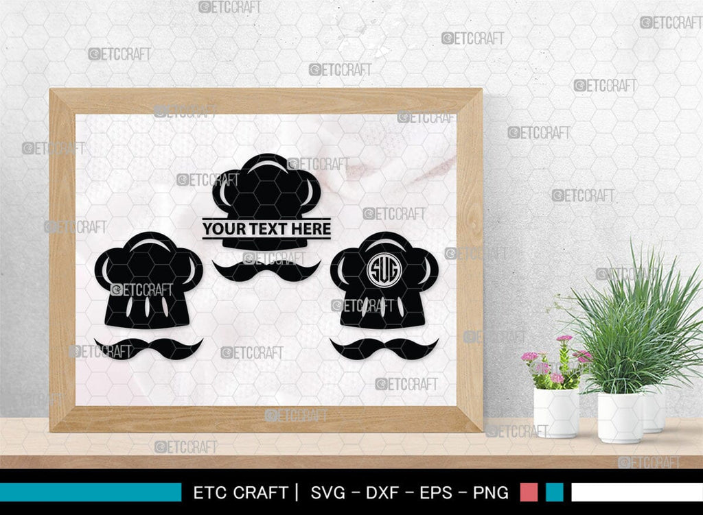 Chef Hat Monogram, Chef Hat Silhouette, Chef Hat SVG, Cook Hat Svg ...