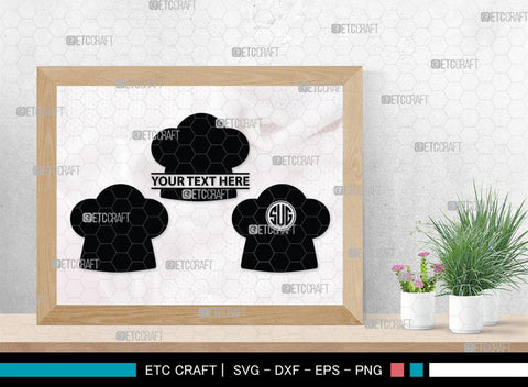 Chef Hat Monogram, Chef Hat Silhouette, Chef Hat SVG, Cook Hat Svg, Chef Cap Svg, Chefs Hat Svg, SB00166 SVG ETC Craft 