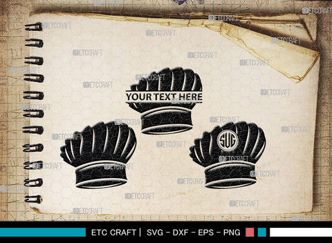 Chef Hat Monogram, Chef Hat Silhouette, Chef Hat SVG, Cook Hat Svg, Chef Cap Svg, Chefs Hat Svg, SB00166 SVG ETC Craft 