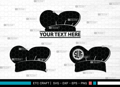 Chef Hat Monogram SVG | Chef Svg | Cook Hat Svg | Koki Hat Svg | Circle Monogram | Split Monogram | kitchen Clipart SVG ETC Craft 