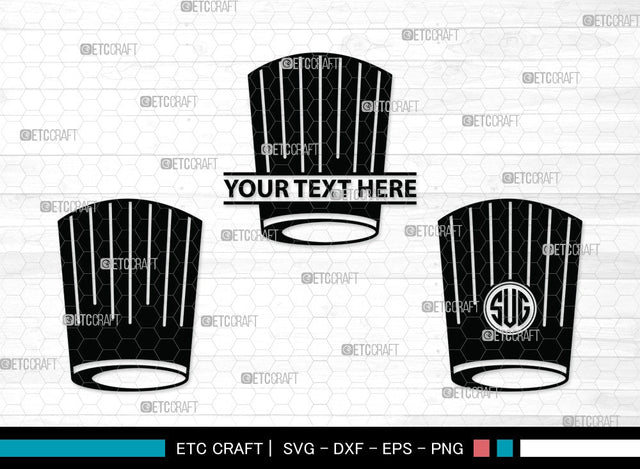 Chef Hat Monogram SVG | Chef Svg | Cook Hat Svg | Koki Hat Svg | Circle Monogram | Split Monogram | kitchen Clipart SVG ETC Craft 