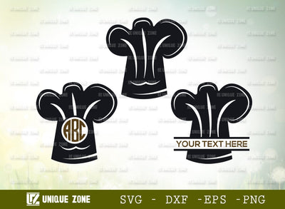 Chef Hat Monogram Svg Cut File, Chef Svg, Hat Svg, Cooking Svg, Cook Svg, Kitchen Svg, Split Monogram, Circle Monogram, SVG Unique Zone 