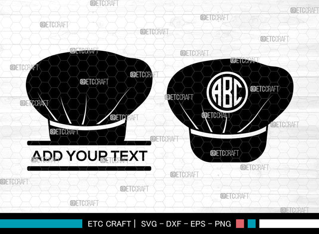 Chef Hat Monogram SVG, Split Monogram Svg, Cook Hat Svg, Chef Cap Svg, Koki Hat Svg, Cooking Hat Icon Svg, Chef Hat SVG ETC Craft 