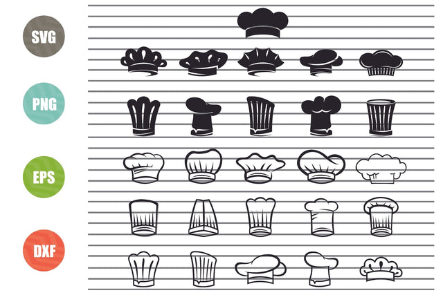 Chef Hat SVG Bundle, Chef Hat dxf, Chef Hat png, Chef Hat eps, Chef Hat vector, Chef Hat cut files, Chef Hat svg, Cook svg, Kitchen svg SVG Artstoredigital 