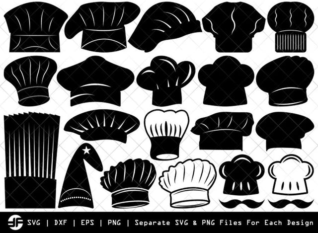 Chef Hat SVG | Chef Hat Silhouette Bundle | SVG Cut File SVG ETC Craft 