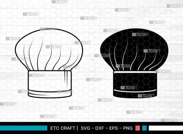 Chef Hat SVG, Cook Hat Svg, Chef Cap Svg, Koki Hat Svg, Cooking Hat Icon Svg, Chef Hat SVG ETC Craft 