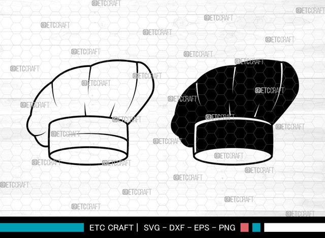 Chef Hat SVG, Cook Hat Svg, Chef Cap Svg, Koki Hat Svg, Cooking Hat Icon Svg, Chef Hat SVG ETC Craft 